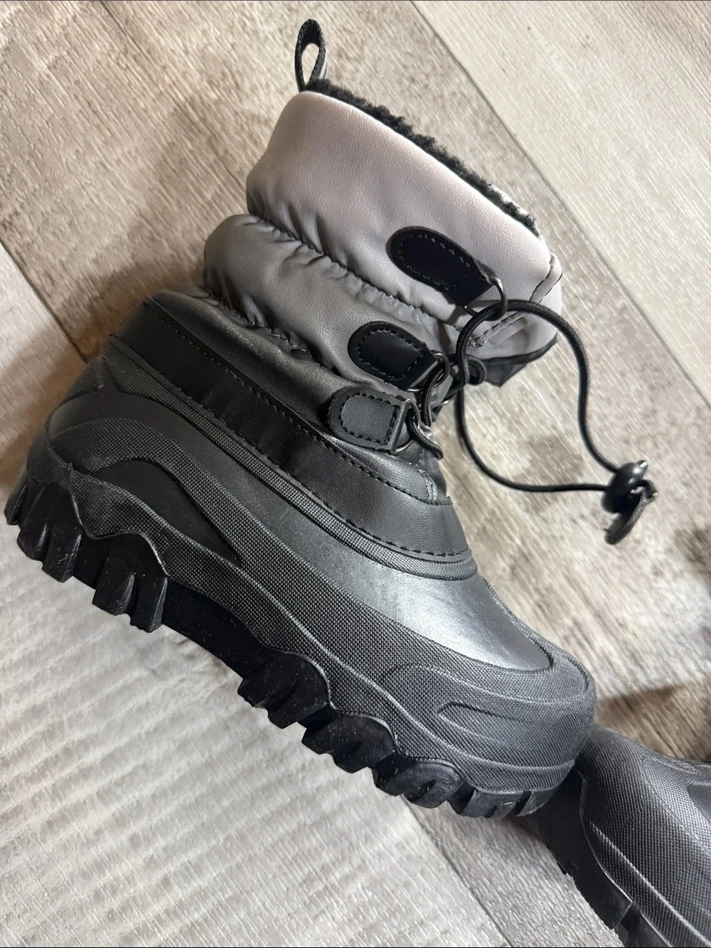 Kids Waterproof Snow Boots - Gray/Black